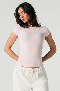 Ribbed Crewneck T-Shirt