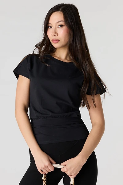 Cinched Waist Short Sleeve Top
