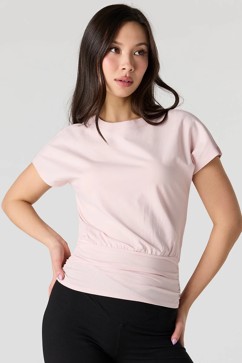 Cinched Waist Short Sleeve Top