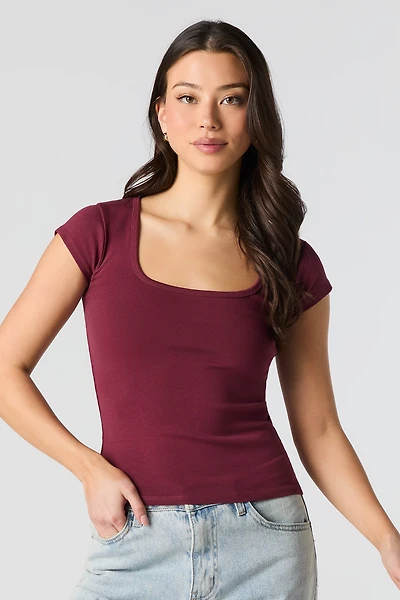 T-shirt en encolure carrée