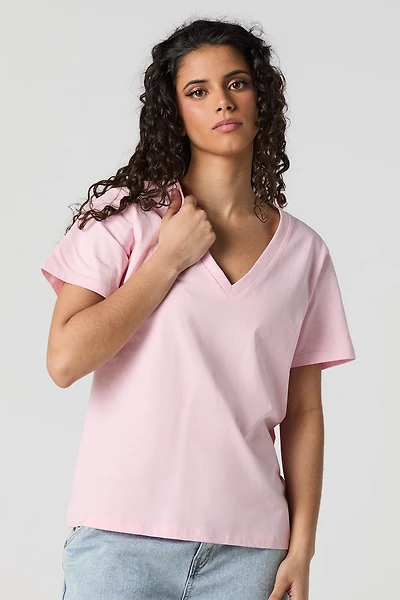 T-shirt décontracté à encolure en V
