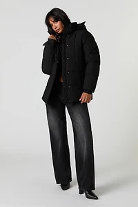 Blouson bouffant à capuchon