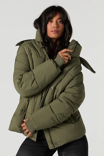 Blouson bouffant à capuchon