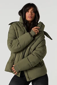 Blouson bouffant à capuchon