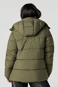 Blouson bouffant à capuchon