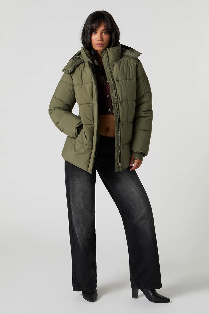 Blouson bouffant à capuchon