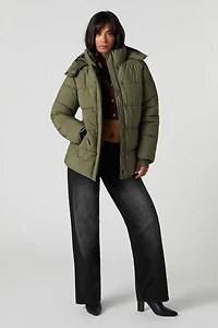 Blouson bouffant à capuchon