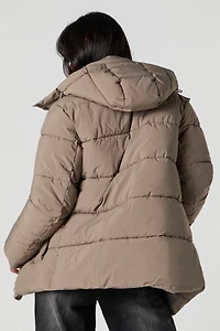 Blouson bouffant à capuchon