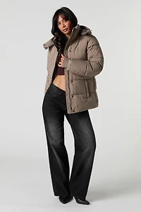 Blouson bouffant à capuchon
