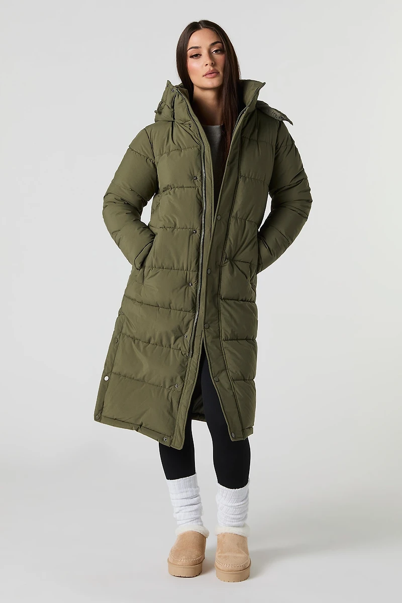 Hooded Longline Puffer Jacket