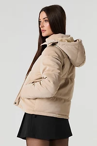 Blouson bouffant en similicuir luisant