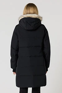 Faux Fur Hood Puffer Parka