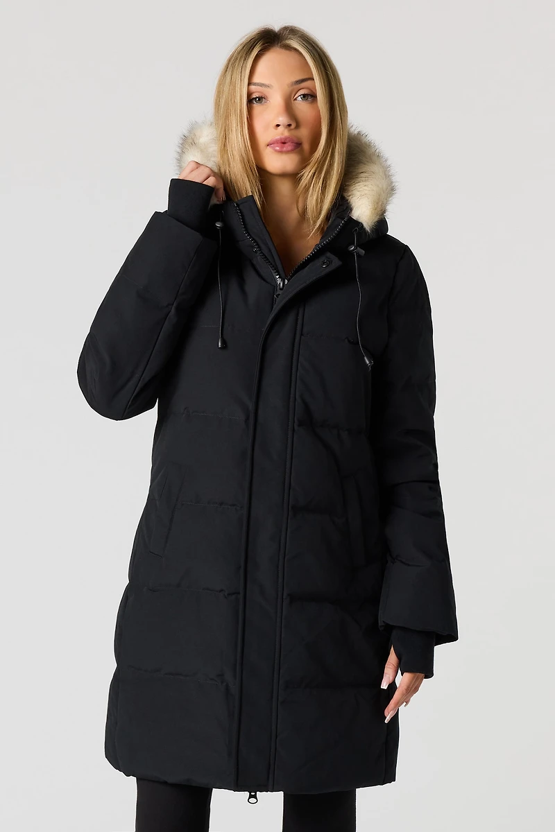 Faux Fur Hood Puffer Parka
