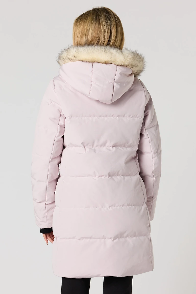 Faux Fur Hood Puffer Parka