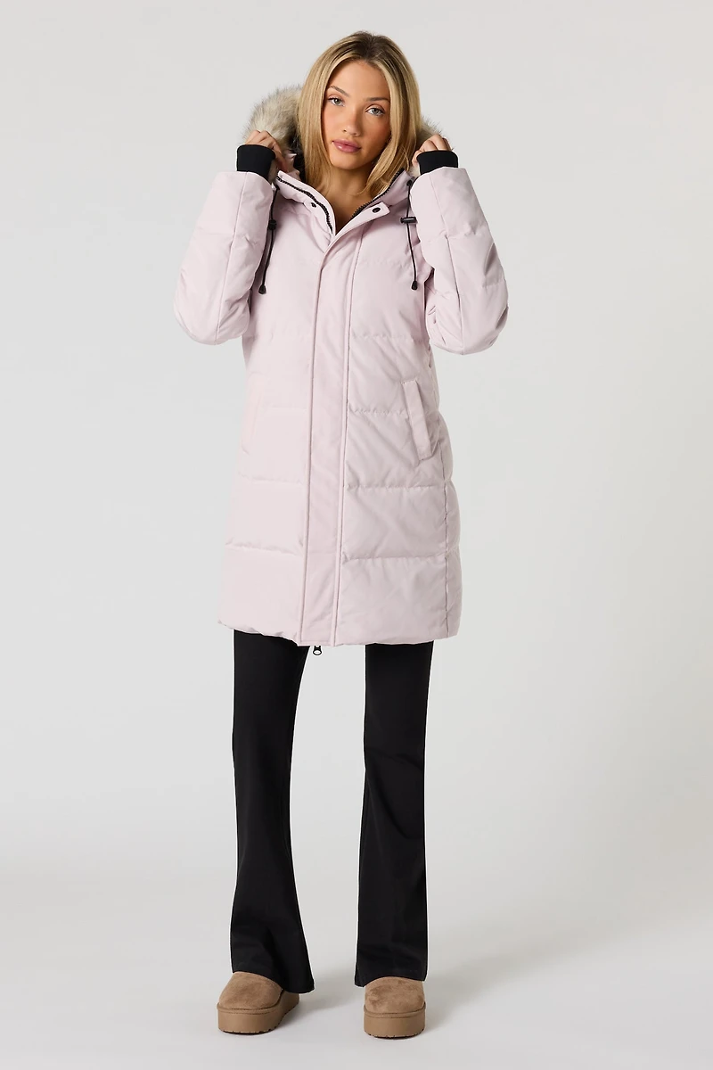 Faux Fur Hood Puffer Parka