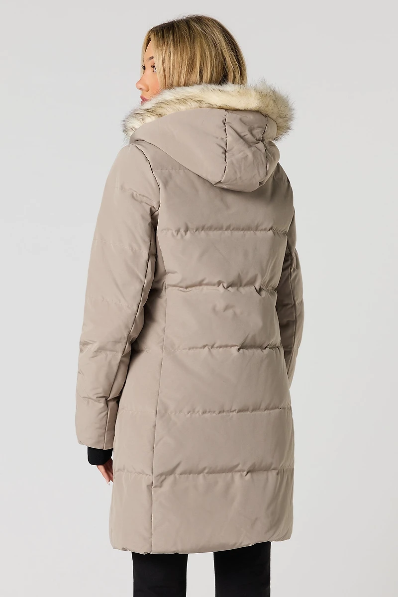 Faux Fur Hood Puffer Parka
