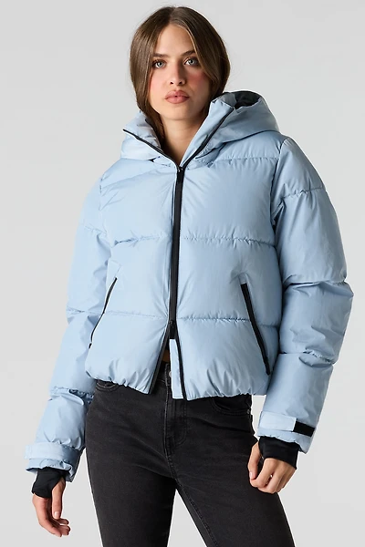 Blouson bouffant à capuchon