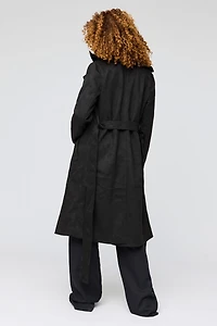 Faux Suede Trench Coat