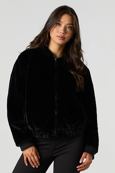 Faux Fur Hooded Jacket