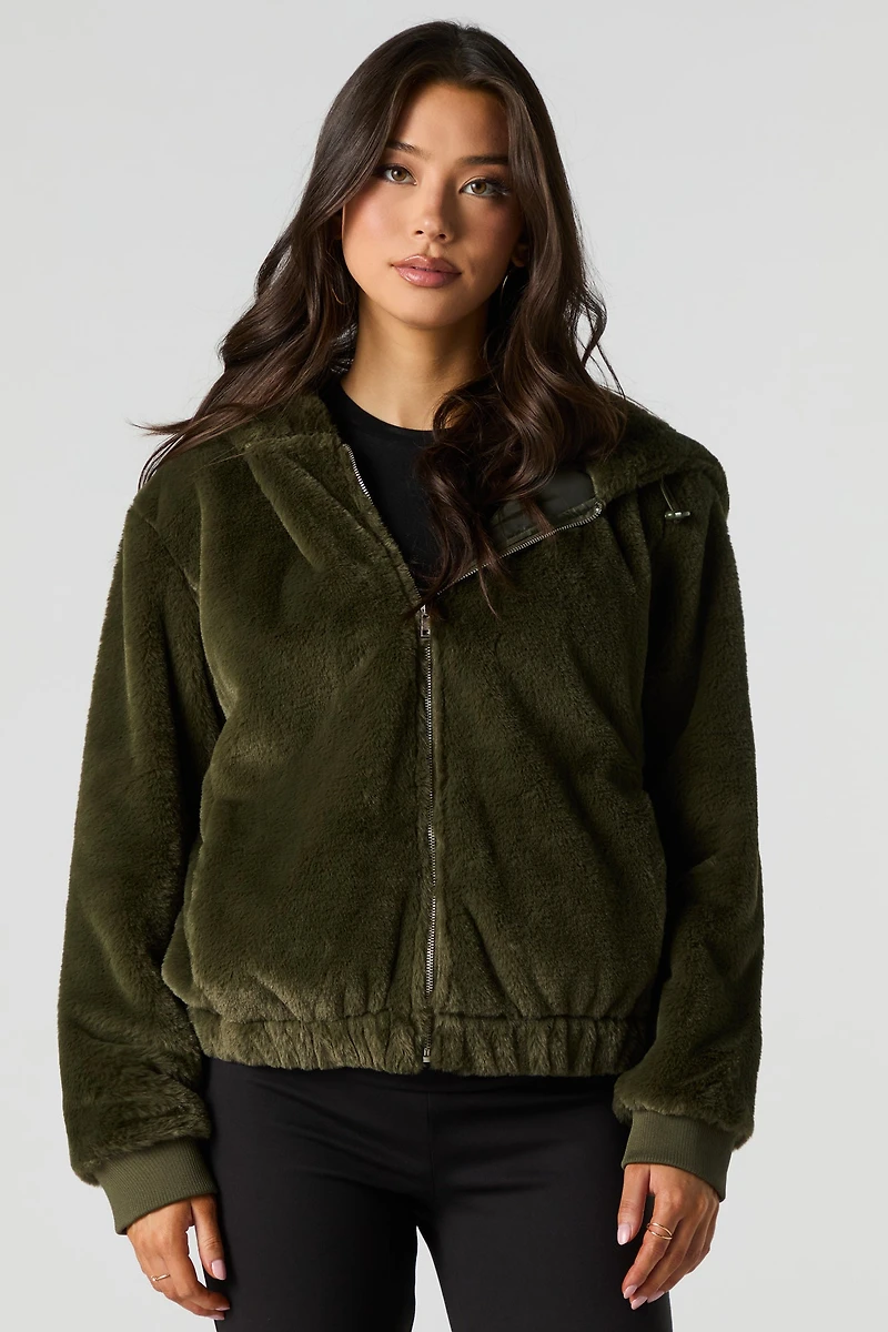 Faux Fur Hooded Jacket