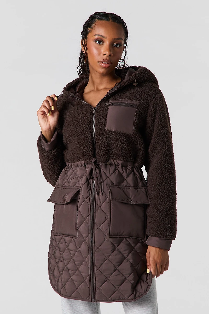 Blouson matelassé en Sherpa