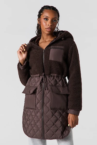 Blouson matelassé en Sherpa