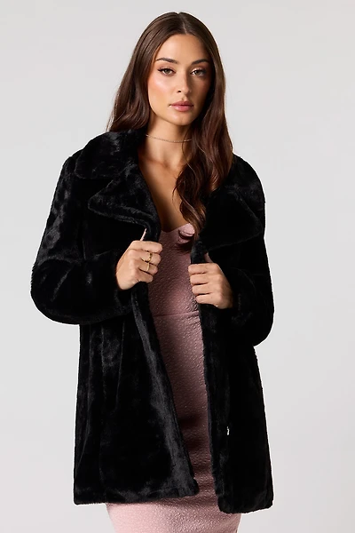 Faux Fur Midi Coat