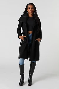 Blouson avec col double et ceinture