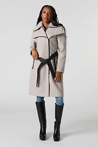 Blouson avec col double et ceinture