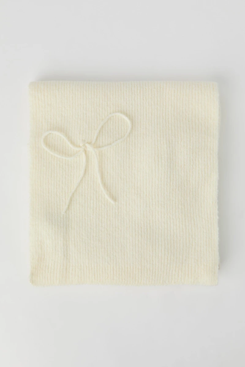 Ribbed Bow Scarf