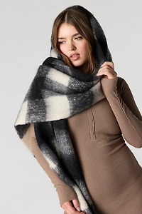 Plaid Chunky Knit Scarf