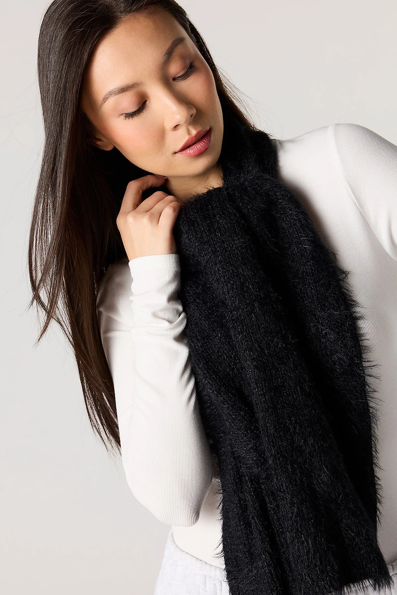 Fuzzy Knit Scarf
