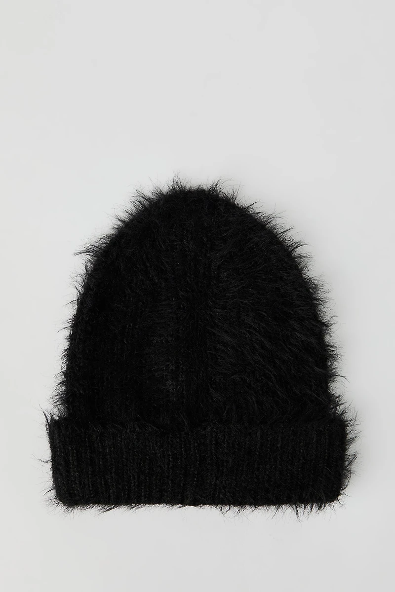 Fuzzy Knit Beanie