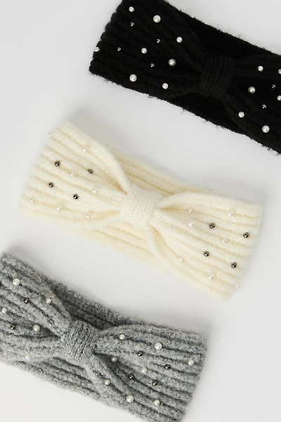 Pearl & Sequin Knit Headband