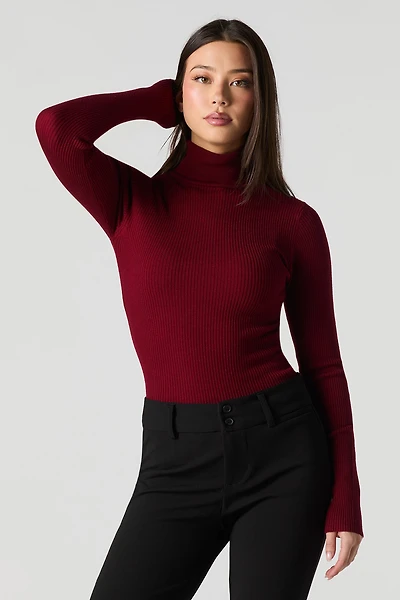 Ribbed Turtleneck Sweater
