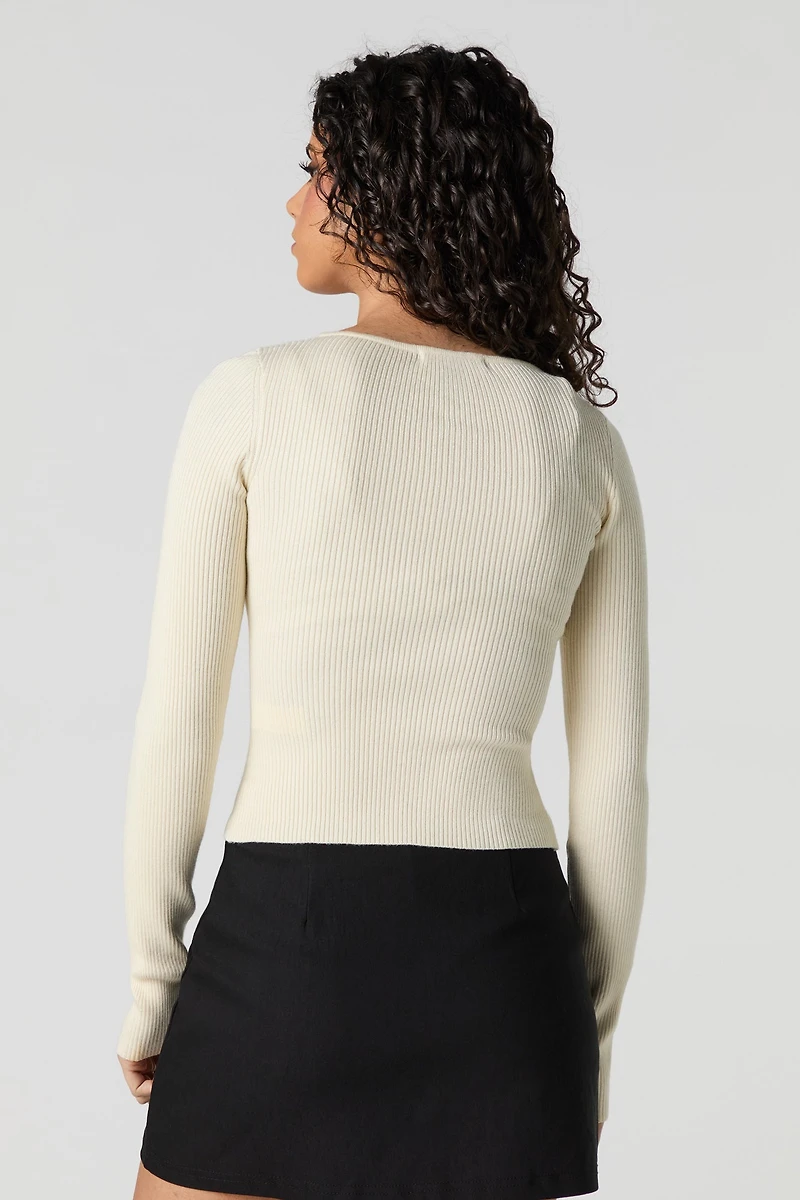 Haut en tricot côtelé avec fermeture à glissière