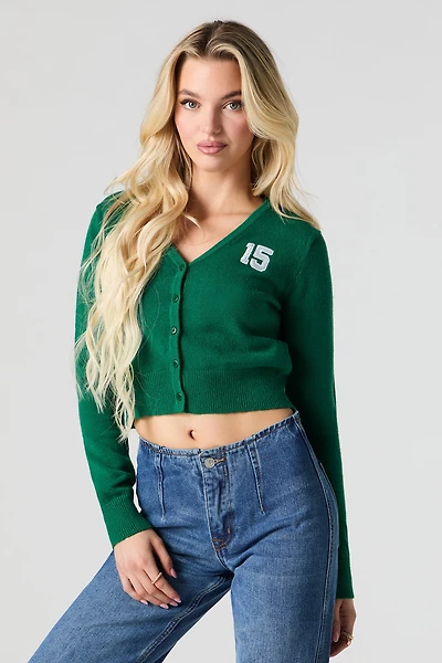 Embroidered Button Front Sweater