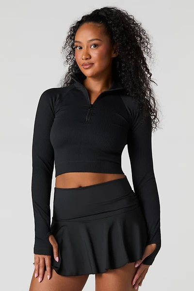 Active Seamless Quarter Zip Long Sleeve Top