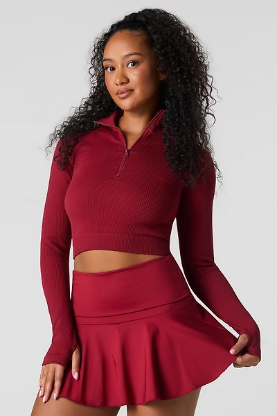 Active Seamless Quarter Zip Long Sleeve Top
