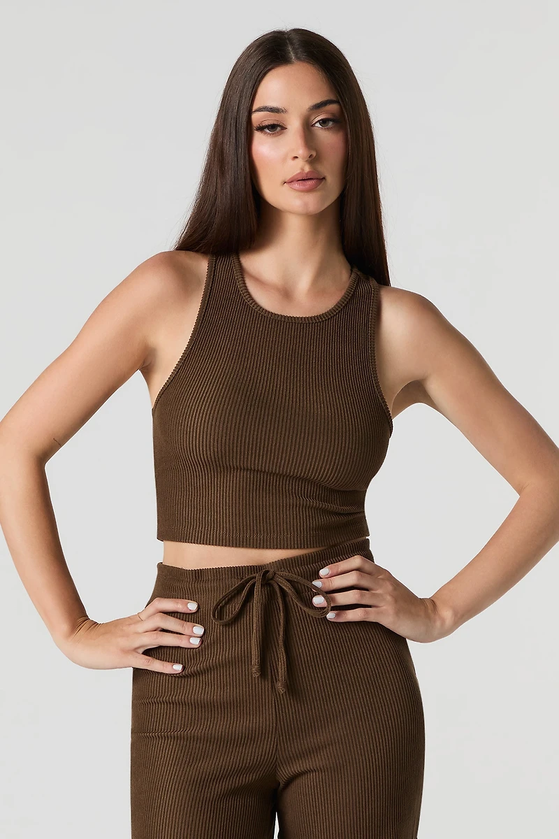 Camisole côtelée écourtée