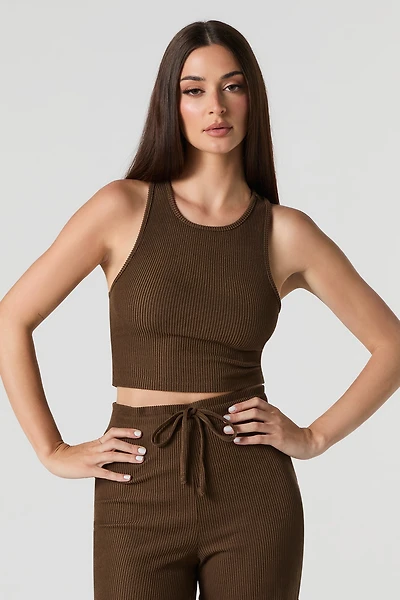 Camisole côtelée écourtée