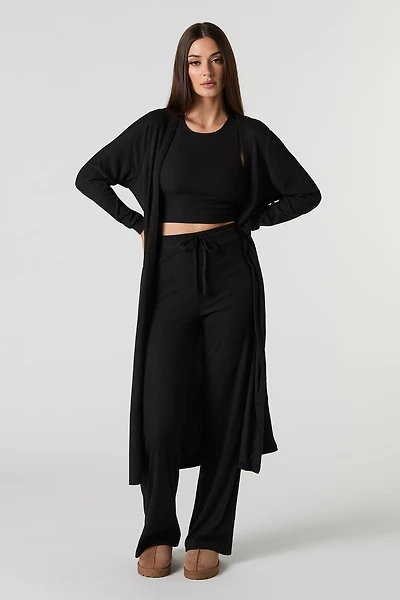 Ribbed Longline Cardigan