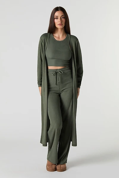Ribbed Longline Cardigan