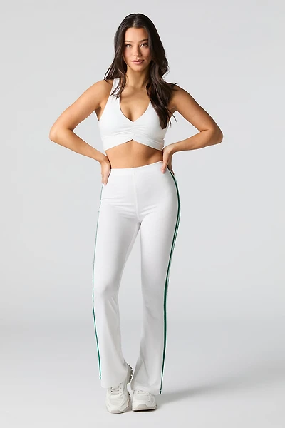 Legging Active à jambe évasée avec rayures contrastantes
