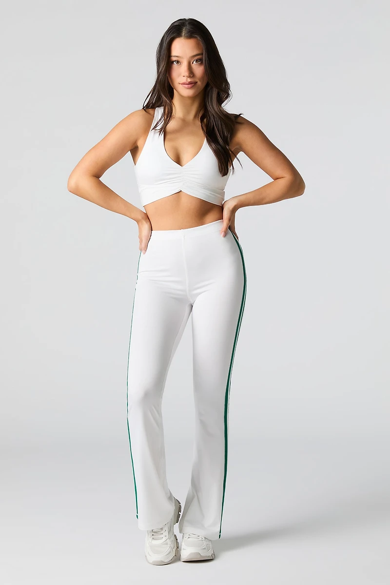 Active Contrast Striped Flare Legging