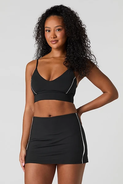 Active Piping Detail Mini Skort