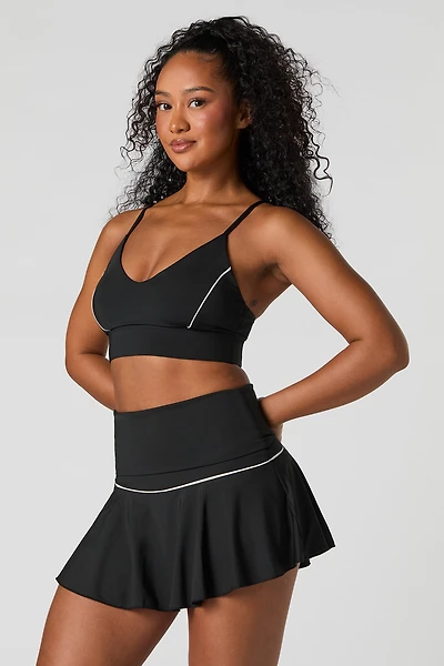 Active Piping Detail Foldover Mini Skort