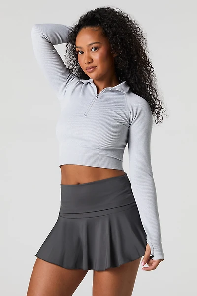Active Piping Detail Foldover Mini Skort