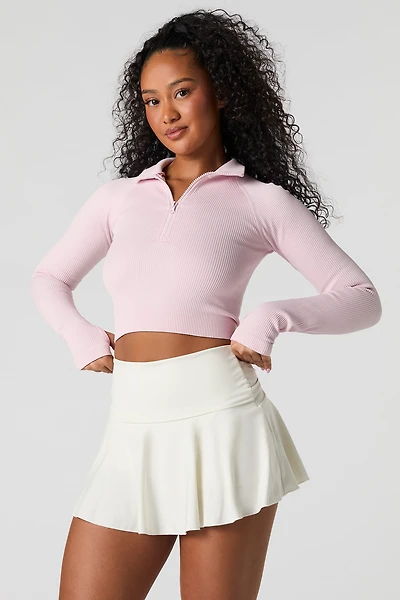 Active Piping Detail Foldover Mini Skort
