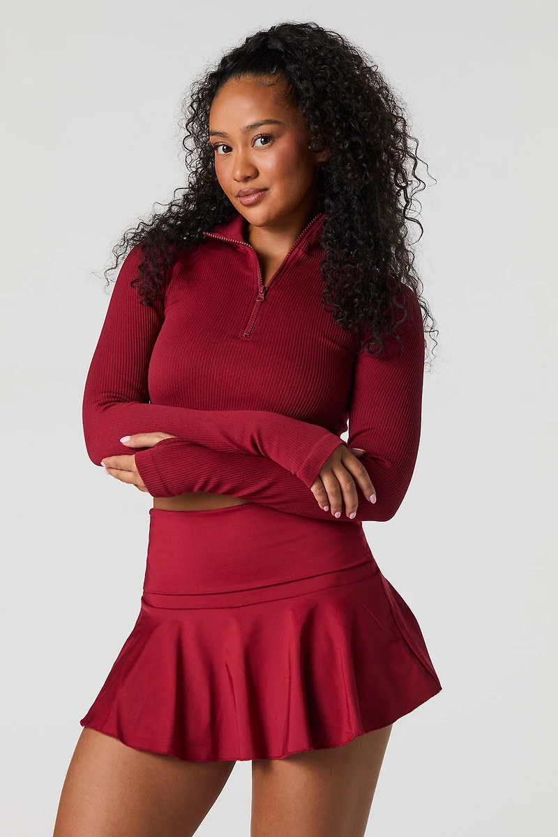 Active Piping Detail Foldover Mini Skort
